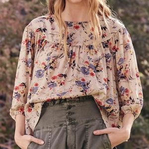 The Great. The Duskfall - Woodland Floral top size 0 100% silk